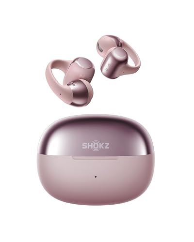 SHOKZ OpenDots ONE Open-Ear Clip-On Bluetooth Earbuds, Pink, Dolby